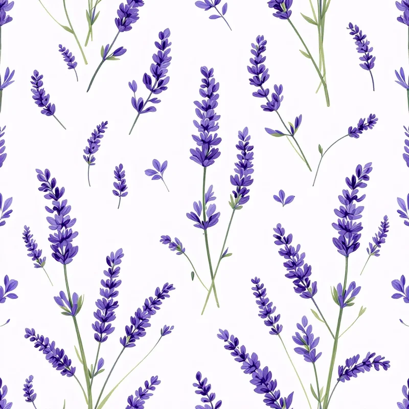 Seamless watercolor lavender field pattern tile
