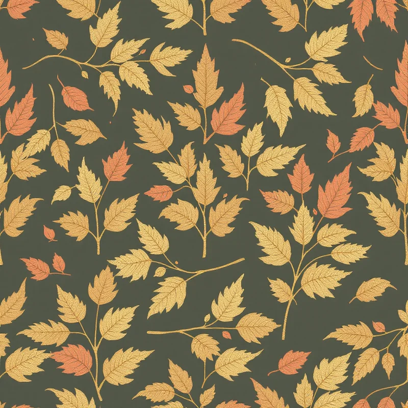 Seamless watercolor leaf autumn pattern tile