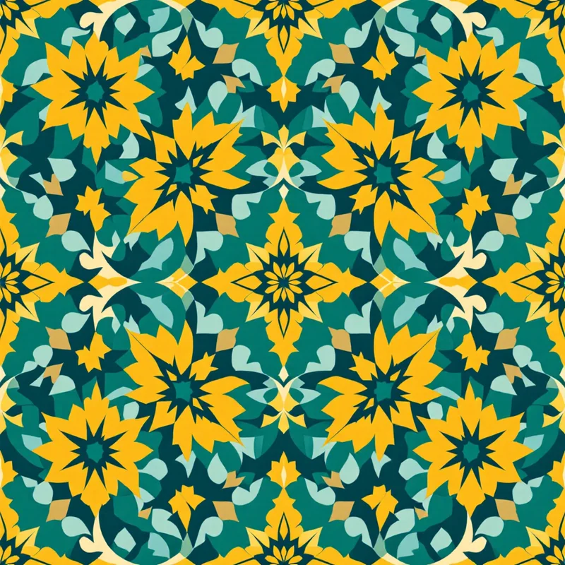 Seamless watercolor tile cyan pattern tile
