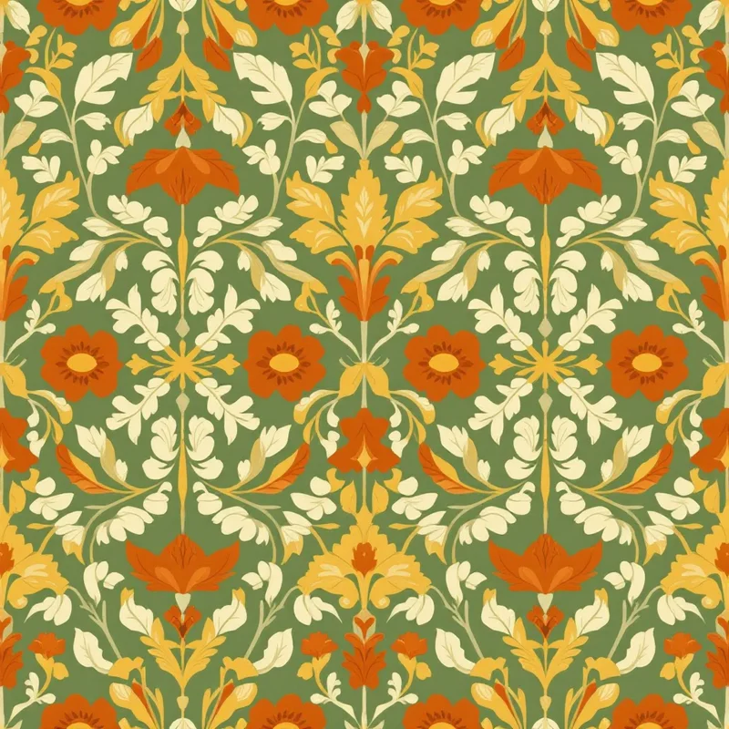Morris Style free seamless pattern tile